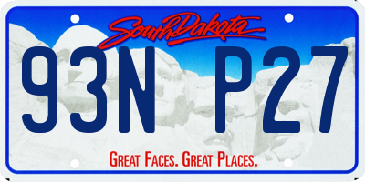SD license plate 93NP27