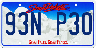 SD license plate 93NP30