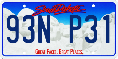 SD license plate 93NP31
