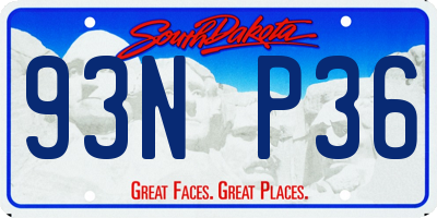SD license plate 93NP36