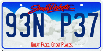 SD license plate 93NP37