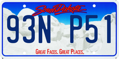 SD license plate 93NP51