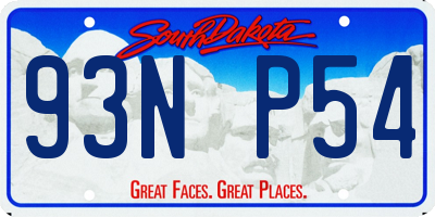 SD license plate 93NP54