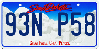 SD license plate 93NP58