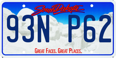 SD license plate 93NP62