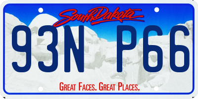 SD license plate 93NP66