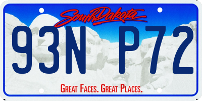 SD license plate 93NP72