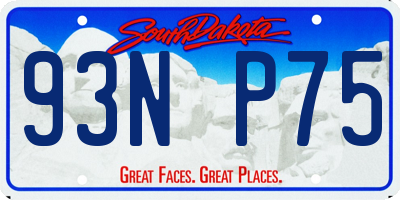 SD license plate 93NP75