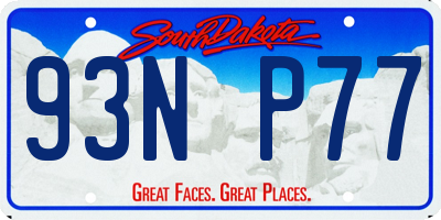 SD license plate 93NP77