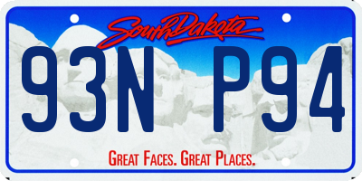 SD license plate 93NP94