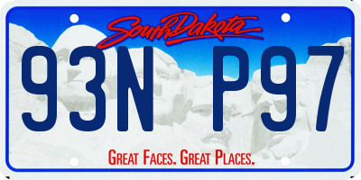 SD license plate 93NP97