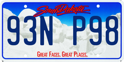 SD license plate 93NP98