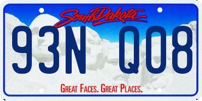 SD license plate 93NQ08