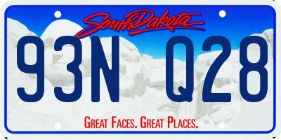 SD license plate 93NQ28