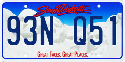 SD license plate 93NQ51