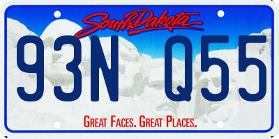 SD license plate 93NQ55
