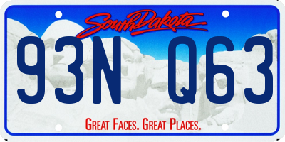 SD license plate 93NQ63