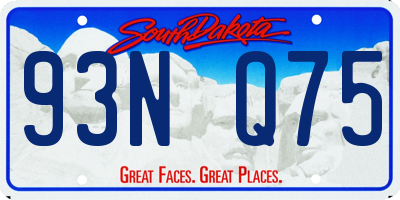 SD license plate 93NQ75