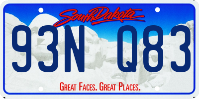 SD license plate 93NQ83