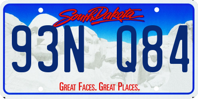 SD license plate 93NQ84