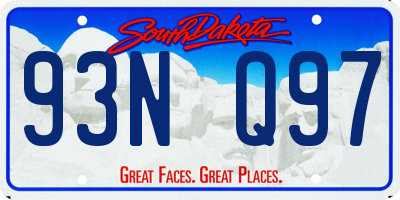 SD license plate 93NQ97