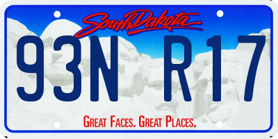 SD license plate 93NR17