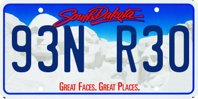 SD license plate 93NR30