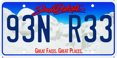 SD license plate 93NR33