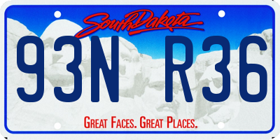 SD license plate 93NR36
