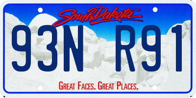 SD license plate 93NR91