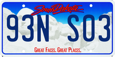 SD license plate 93NS03