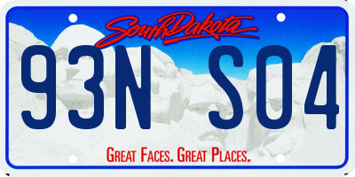 SD license plate 93NS04