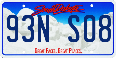 SD license plate 93NS08