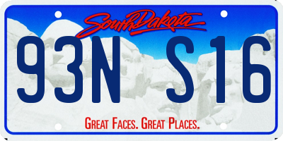 SD license plate 93NS16