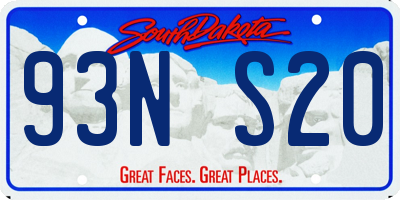 SD license plate 93NS20