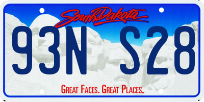 SD license plate 93NS28