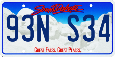 SD license plate 93NS34
