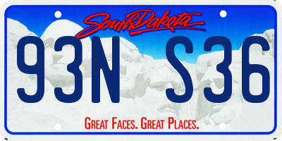 SD license plate 93NS36