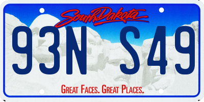 SD license plate 93NS49