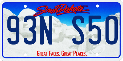 SD license plate 93NS50