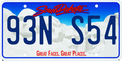 SD license plate 93NS54