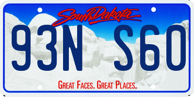 SD license plate 93NS60