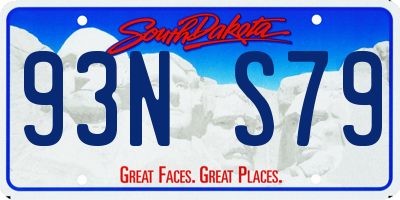 SD license plate 93NS79