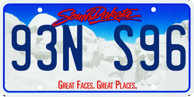 SD license plate 93NS96