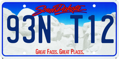 SD license plate 93NT12