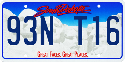 SD license plate 93NT16