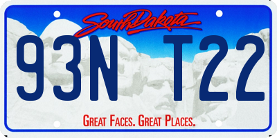 SD license plate 93NT22