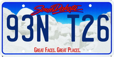SD license plate 93NT26