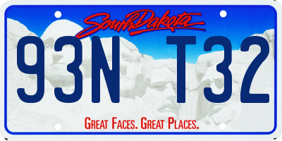 SD license plate 93NT32