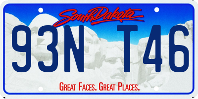 SD license plate 93NT46